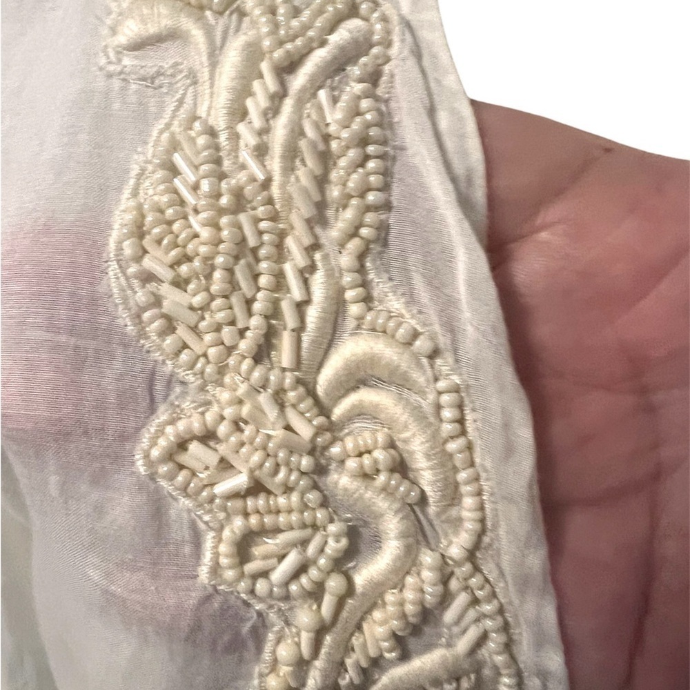 Zara Woman Elegant Cream Embroidered Women's Top - Picture 4 of 9